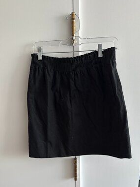 J. Crew Black Linen Blend Paper Bag Skirt with Pockets Size 6